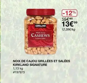 Costco Noix De Cajou Grillées Et Salées Kirkland Signature offre
