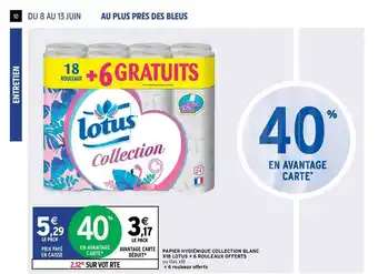 Intermarché Contact Papier Hygiénique Collection Blanc X18 Lotus + 6 Rouleaux Offerts offre