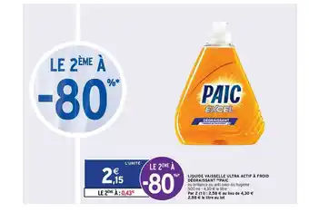 Intermarché Contact Liquide Vaisselle Ultra Actif à Froid Dégraissant Païc offre