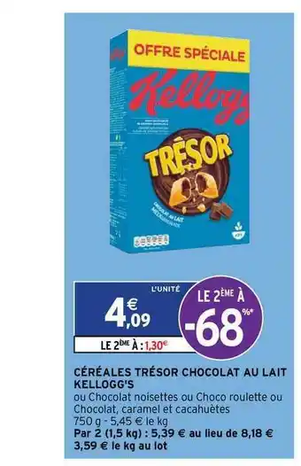 Intermarché Express Céréales Trésor Chocolat Au Lait Kellogg's offre