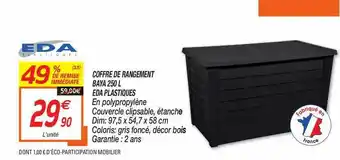 Netto Coffre De Rangement Baya 250 L Eda Plastiques offre