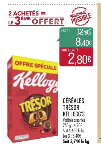 Match Céréales Trésor Kellogg's offre