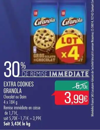 Match Extra Cookies Granola offre