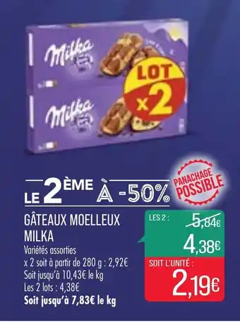 Match Gâteaux Moelleux Milka offre