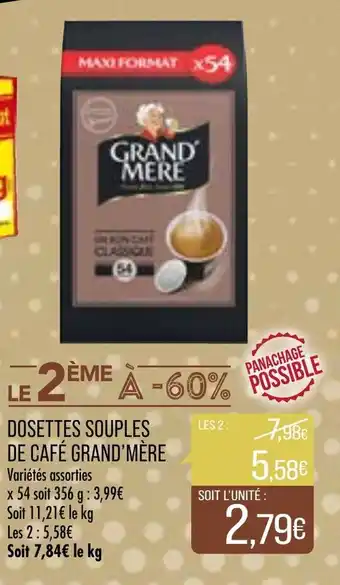 Match Dosettes Souples de Café Grand'Mère offre