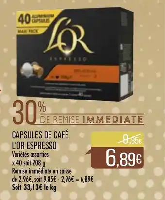 Match Capsules de Café L'Or Espresso offre