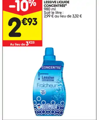 Leader Price Lessive Liquide concentrée offre