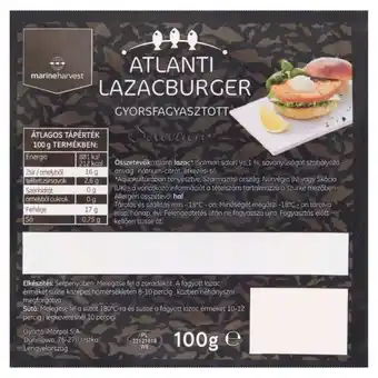 Spar Marine harvest selection gyorsfagyasztott atlanti lazacburger 100 g ajánlat