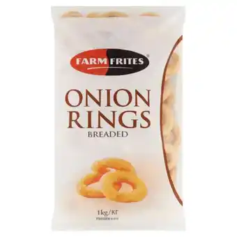 Farm frites elősütött, gyorsfagyasztott félkész formázott panírozott hagymakarika 1 kg