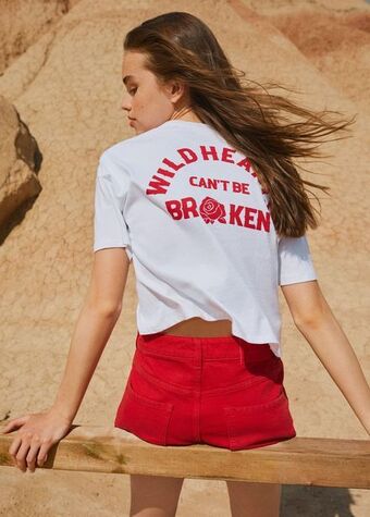 Mango Mintás pamut póló ajánlat