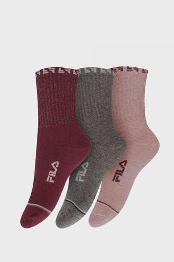 3 db lány fila bordeaux pink zokni egy csomagban