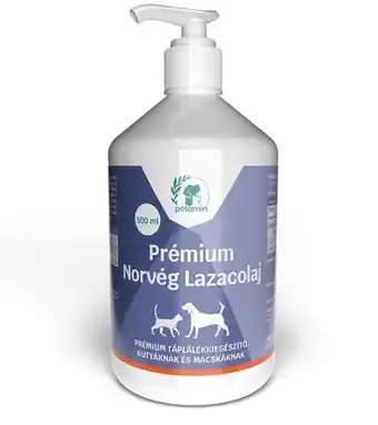 Petamin prémium norvég lazacolaj hidegen préselt lazacolaj kutyáknak és macskáknak 500 ml olaj