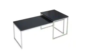 Dohányzóasztal szett, 2 db, fekete-ezüst - vancouver - butopêa