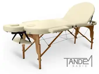 Tandem basic-3 oval összecsukható favázas masszázságy szín: krém