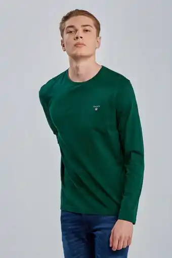 Gant Póló gant original ls t-shirt zöld ajánlat
