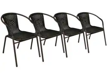 Garthen kerti rattan székek 4 db bistro barna
