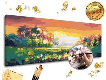 Festés számok szerint premium gold színes táj (kifestő szett számok)
