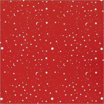 Csomagolópapír | vörös stars and moons 50 cm x 5 m (karácsonyi)