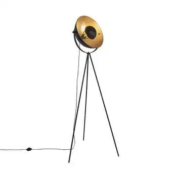 Állólámpa fekete, arany, 42 cm-es állítható állvánnyal - magnax