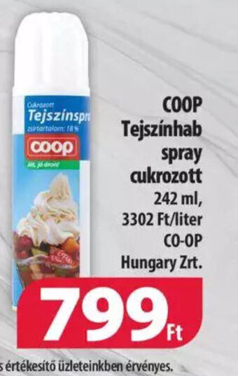 COOP Tejszínhab spray cukrozott 242 ml