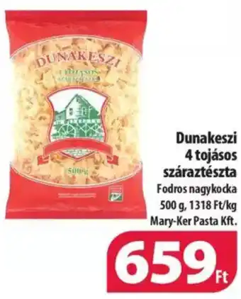Coop Dunakeszi 4 tojásos száraztészta Dofros nagykocka 500 g ajánlat