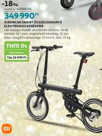 Auchan Xiaomi MI Smart Összecsukható Elektromos Kerékpár ajánlat