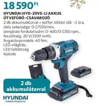 Hyundai HYD-20VE- LI Akkus Ütvefúró-Csavarozó