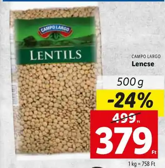 Lidl Campo Largo Lencse 500 g ajánlat