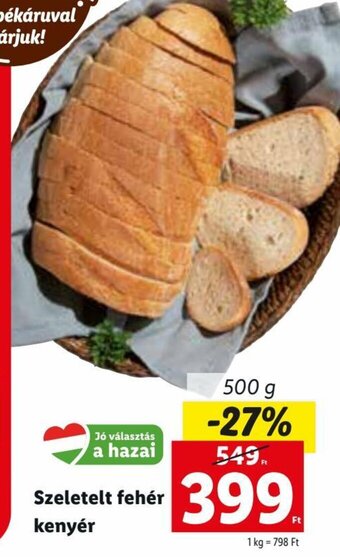 Lidl Szeletelt fehér kenyér 500 g ajánlat