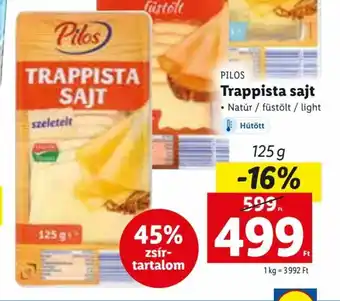 Pilos Trappista sajt Natúr / fústólt / light 125 g