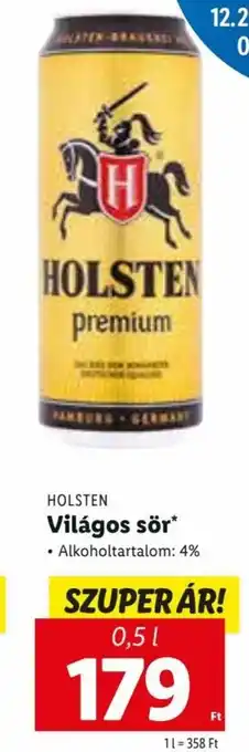 Lidl Holsten Világos sör 0,5 L ajánlat