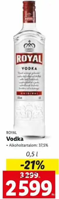 Royal Vodka Alkoholtartalom: 37,5% 0,5 L