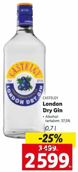 Lidl Castelgy London Dry Gin Alkoholtartalom: 37,5% 0,7 L ajánlat