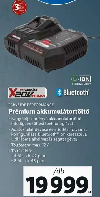 Lidl Parkside Performance Prémium akkumulátortöltő Nagy teljesÍtményű akkumulátortöltő intelligens töltési technológiával Li-Ion ajánlat