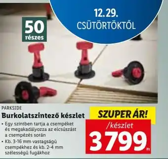 Lidl Parkside Burkolatszintező készlet Egy szintben tartja a csempéket és megakadélyozza az elcsúszást a csempétés során Kb. 3-16 ajánlat