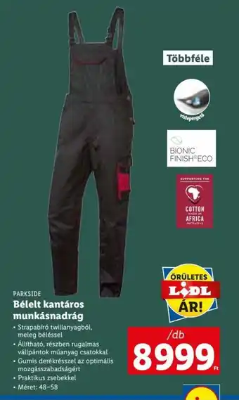 Lidl Parkside Bélelt kantáros munkásnadrág StrapabÍró twillanyagból, meleg béléssel, ÁllÍtható, részben rugalmas vállpántok műanya ajánlat