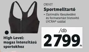 Lidl Crivit Sportmelltartó Optimális illeszkedést és formatartást biztosÍtó LYCRA szállal High Level: magas intenzitású sportokhoz ajánlat