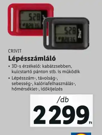 Crivit Lépésszámláló 3D-s érzékelö: kabátzsebben, kulcstartó pánton stb. is müködik, Lépésszám-, távolság-, sebesség-, kalóri