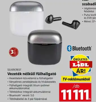 Lidl Silvercrest Vezeték nélküli fülhallgató, Kezelőelem közvetlenül a fülhallgatón, Bluetooth verzió: 5.0, Töltödoboz integrált ajánlat