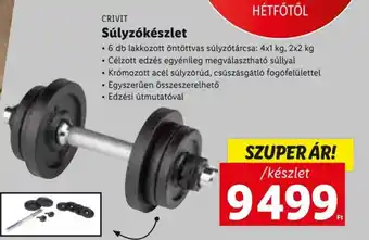 Lidl Crivit Súlyzókészlet 6 db, lakkozott öntöttvas súlyzótárcsa: 4x1 kg, 2x2 kg, Célzott edzés egyénileg, megválasztható súllyal ajánlat
