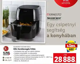 Lidl Silvercrest Kitchen Tools XXL forrólevegős fritőz 2150W, kb. 5,2L, Hozzáadott olaj vagy zsÍr nélküli sütéshez, Méret: kb. 29x ajánlat