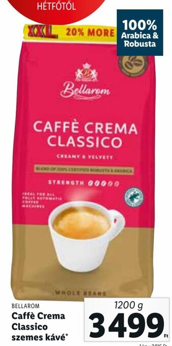 Lidl Bellarom Caffé Crema Classico szemes kávé 1200 g ajánlat