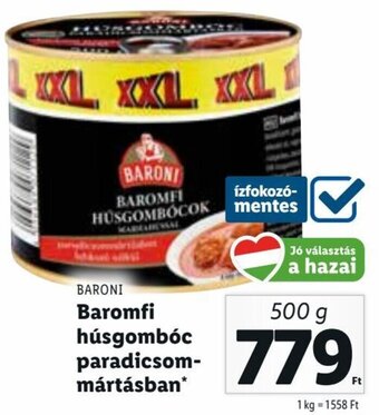 Lidl Baroni Baromfi húsgombóc paradicsommártásban 500 g ajánlat
