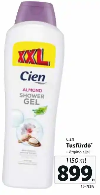 Lidl Cien Tusfürdő Argánolajjal 1150 ml ajánlat