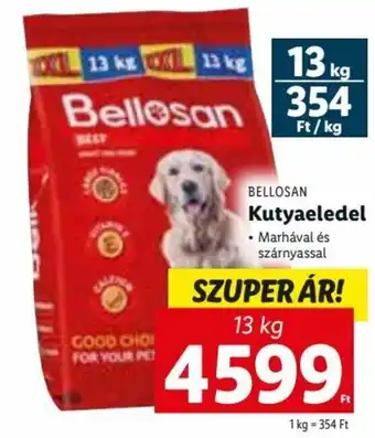 Lidl Bellosan Kutyaeledel Marhával és szárnyassal 13 kg ajánlat