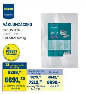 Metro Metro professional vákuumzacskó 20x30cm ajánlat