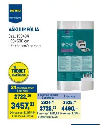 Metro Metro professional vákuumfólia 20x600cm ajánlat
