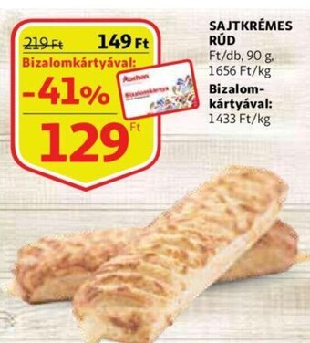 Auchan Sajtkrémes rúd 90g ajánlat