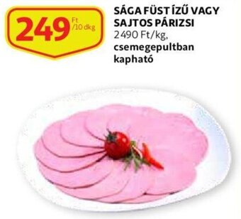 Auchan Sága füst ízű vagy sajtos párizsi 10dkg ajánlat