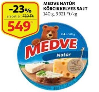 Auchan Medve natúr körcikkelyes sajt 140g ajánlat